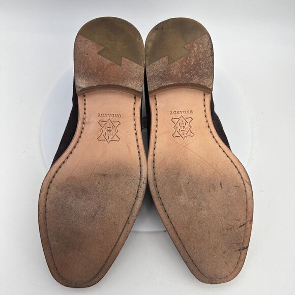 Undandy Oxford Classic Men Size 10 Lace Up Dress Shoes Tan Brown Suede - Picture 10 of 13